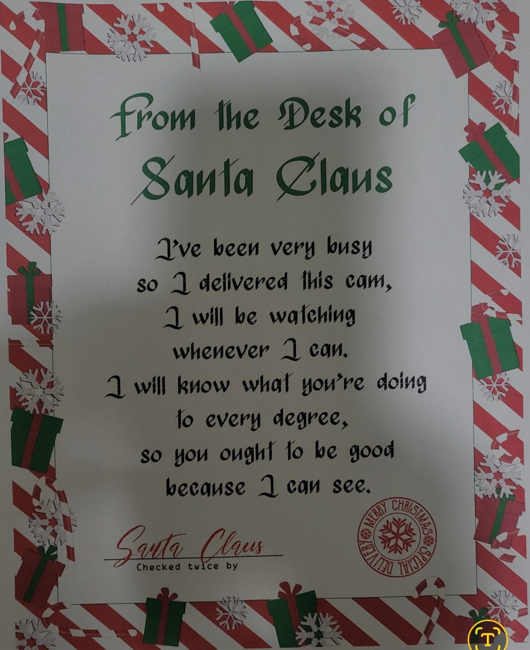 "Santa Cam" Ornament