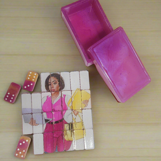 Customized Resin Dominos with matching resin box