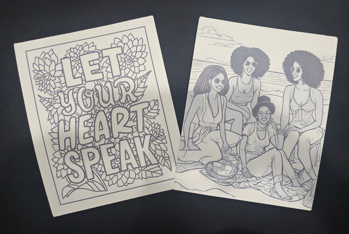 Custom pre-sketched canvas- set of 4