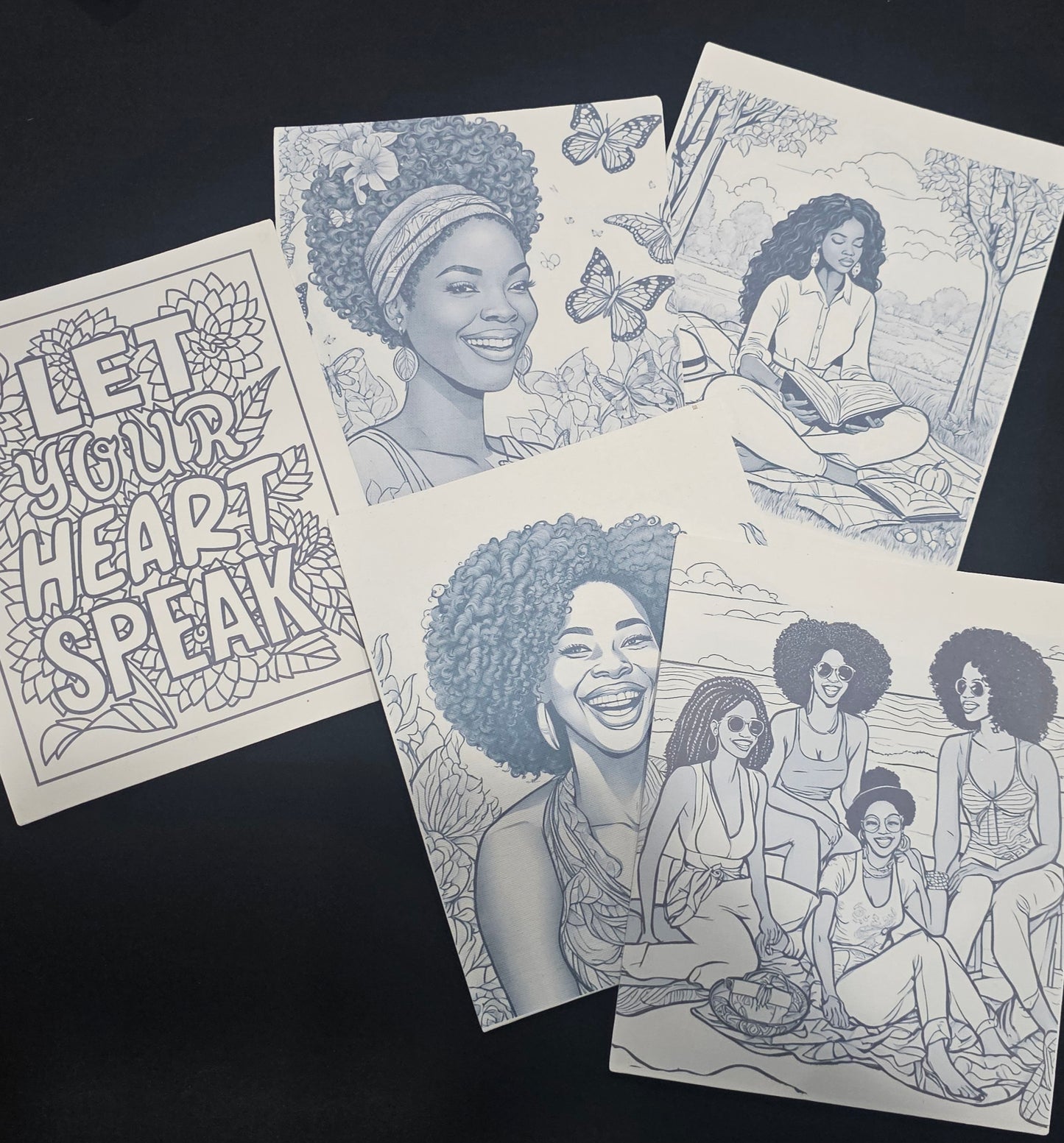 Custom pre-sketched canvas- set of 4