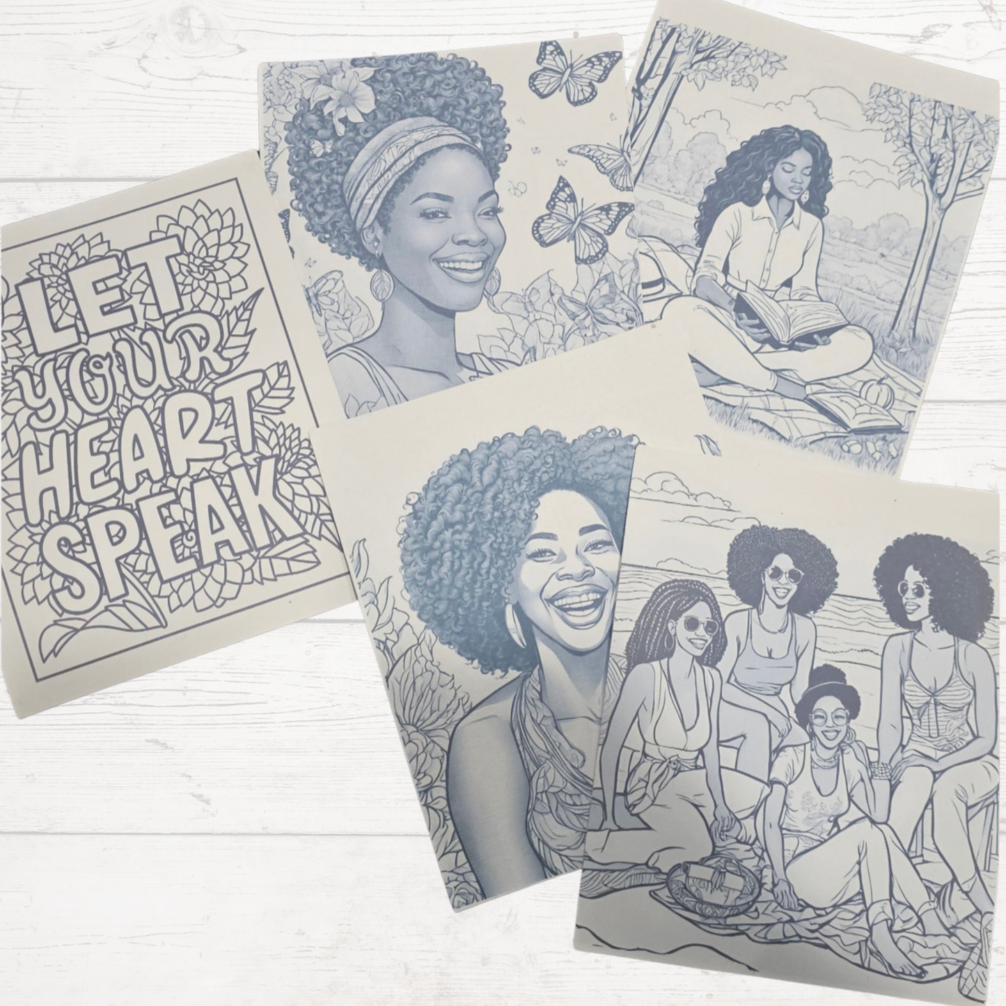 Custom pre-sketched canvas- set of 4