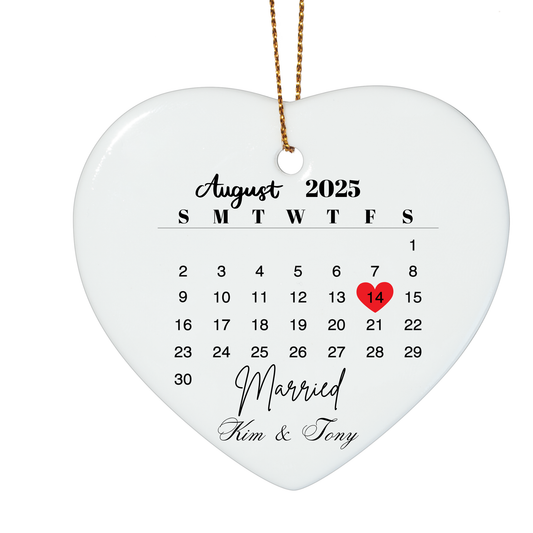 Custom Wedding Date Ornament