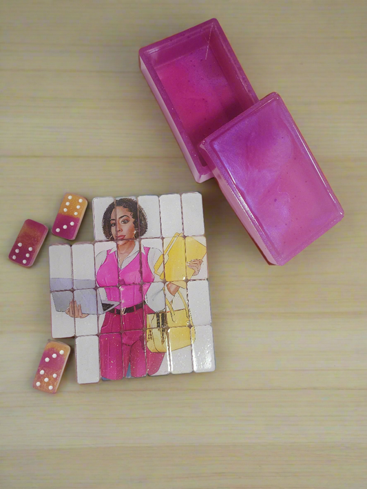 Customized Resin Dominos with matching resin box